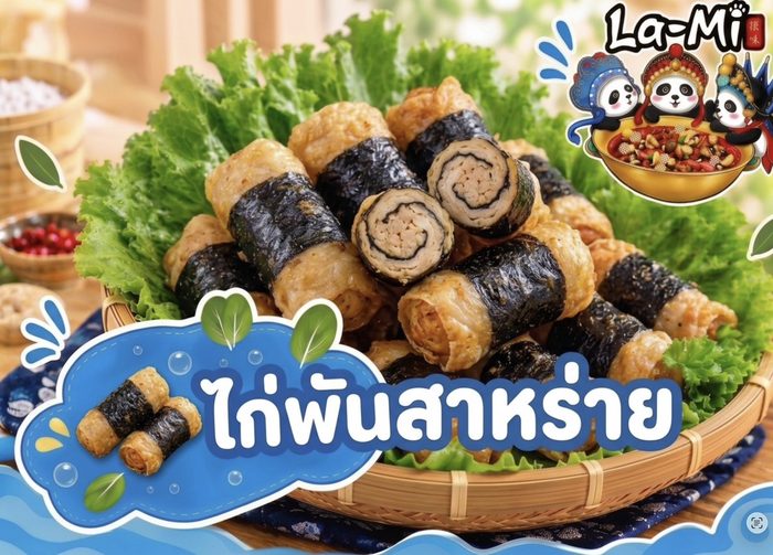 ไก่พันสาหร่าย - Chicken Seaweed Roll